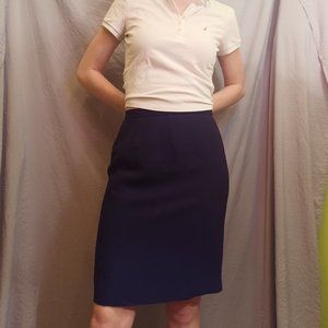 Navy Blue Knee Length Skirt